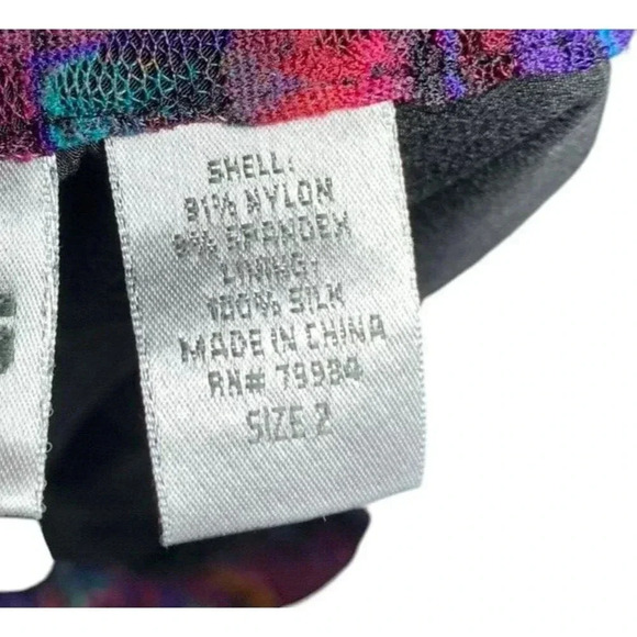 CHICO'S Tiered Ruffle Hem Midi Skirt Womens Size 2 (Large) Colorful Y2K Pull On - Picture 4 of 6